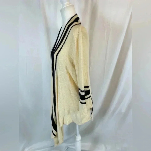 Anthropology SPARROW cream stretchy woven knit cardigan high low woman’s size S - Picture 6 of 15